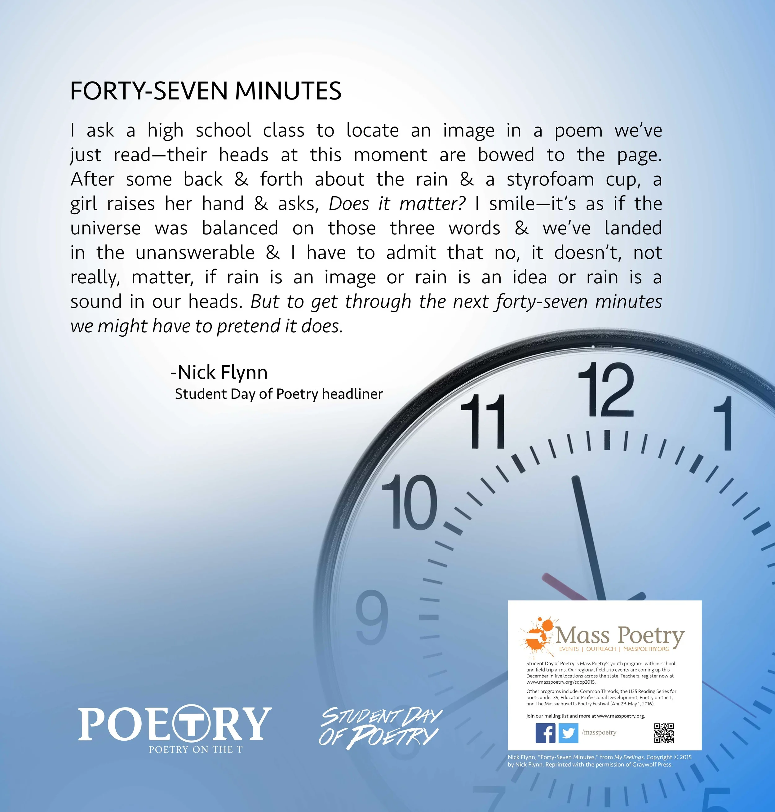 Nick Flynn, "Forty-Seven Minutes"