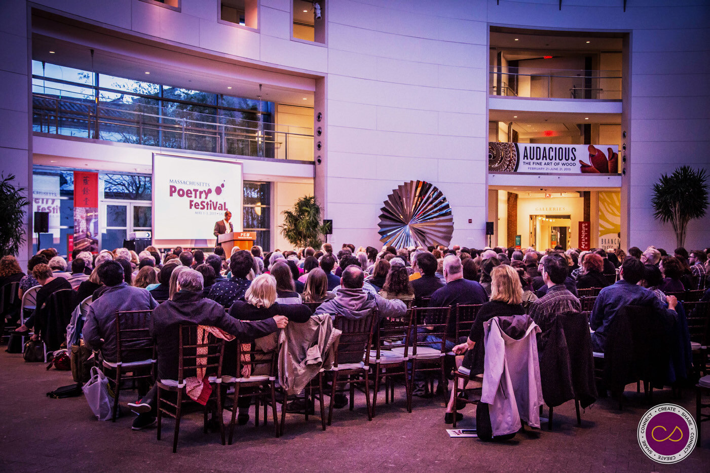 Captive audience during reading at the Massachusetts Poetry Festival
