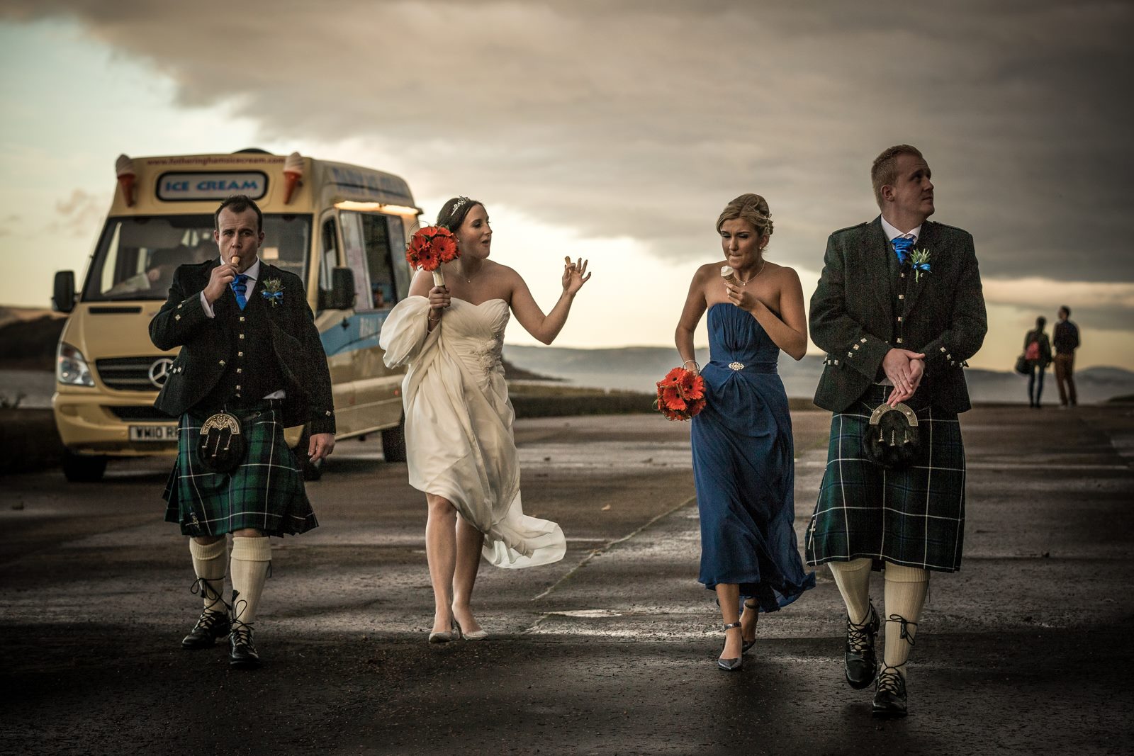 Michael, Nicola, Emily and Mark take a break from their wedding duties!