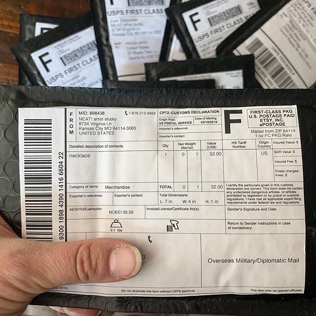 In all my years of shipping, I’ve never seen this! This package is heading to “over seas military/ diplomatic mail.”. I am secretly hoping it is heading to a diplomat, because I know what’s inside.... c u next Tuesday!