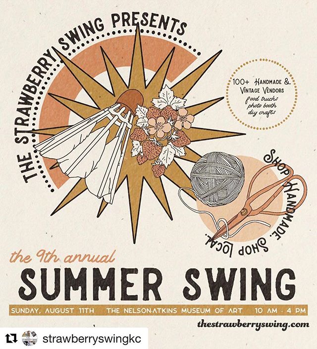 Come find me tomorrow at The 9th Annual @strawberryswingkc Summer Swing at @nelsonatkins! It’s such a fun show and the maker list is incredible!