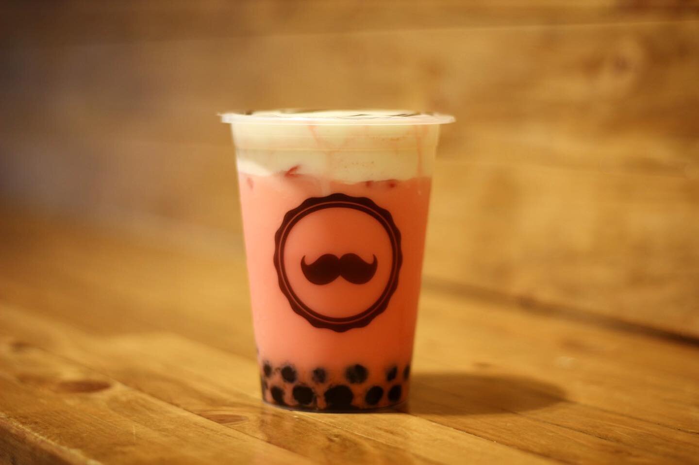 Keeping it sweet and creamy with one of our favorites - the Strawberry Milk Tea with Boba + Milk Foam 🍓🥛