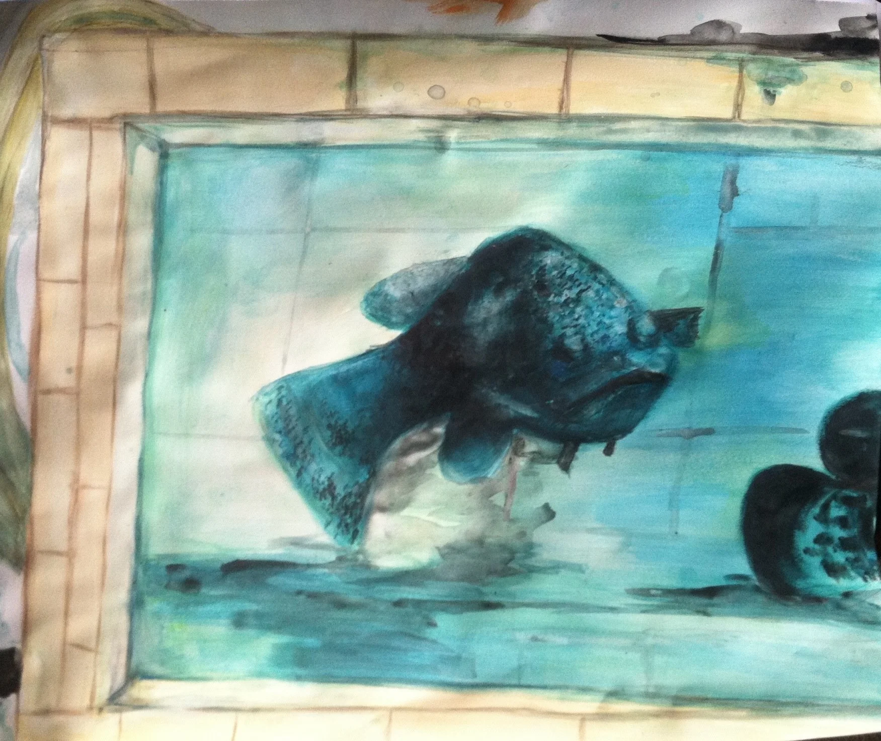 <i>brother trapped</i><br>gouache on paper, 18''x24''