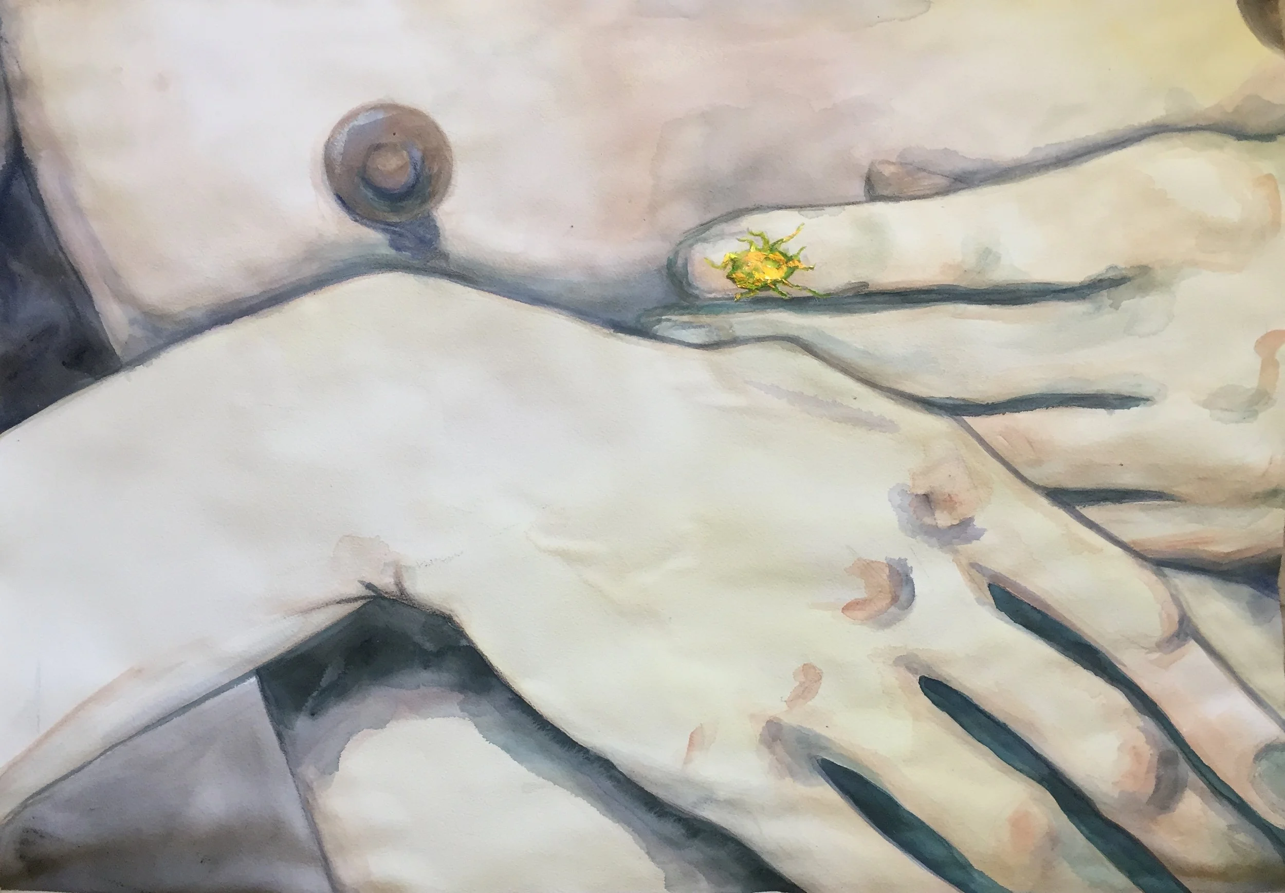 we, 2018 mixed media on paper, 30"x22