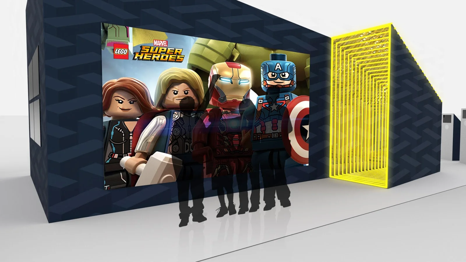 Journey: 04. Upon solving the last challenge, the team escapes and immediately lands at an exit photo moment, where guardians wait to photograph their kids.