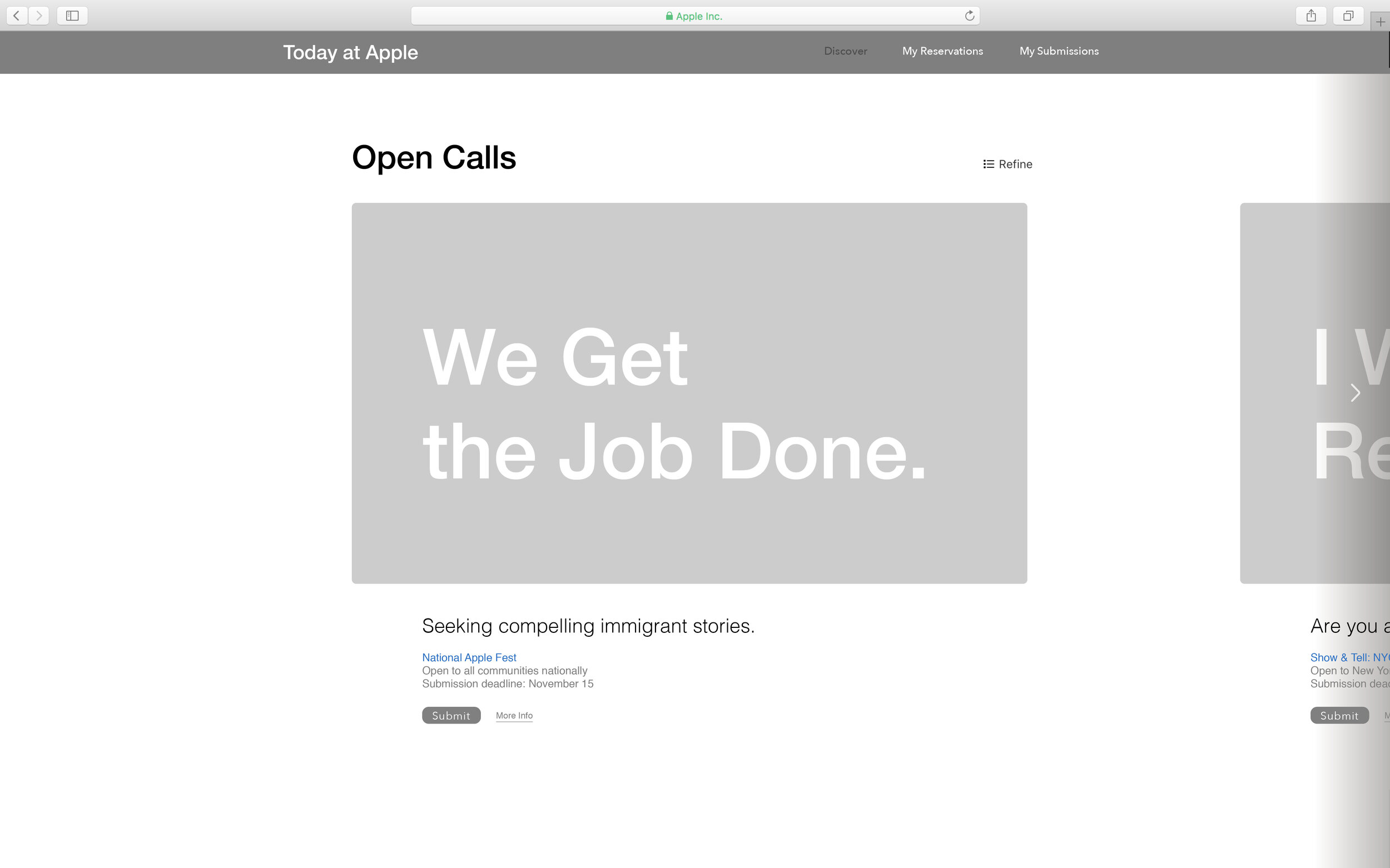 An open call for National Apple Fest: a theme, a deadline, and an invitation for any pro to put their work forward. (Concept mockup)