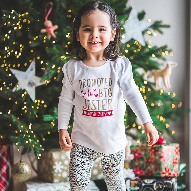 Jumping for joy for her brand new bestie #surprise #babynumber2 #june2018 #bigsister #promotion