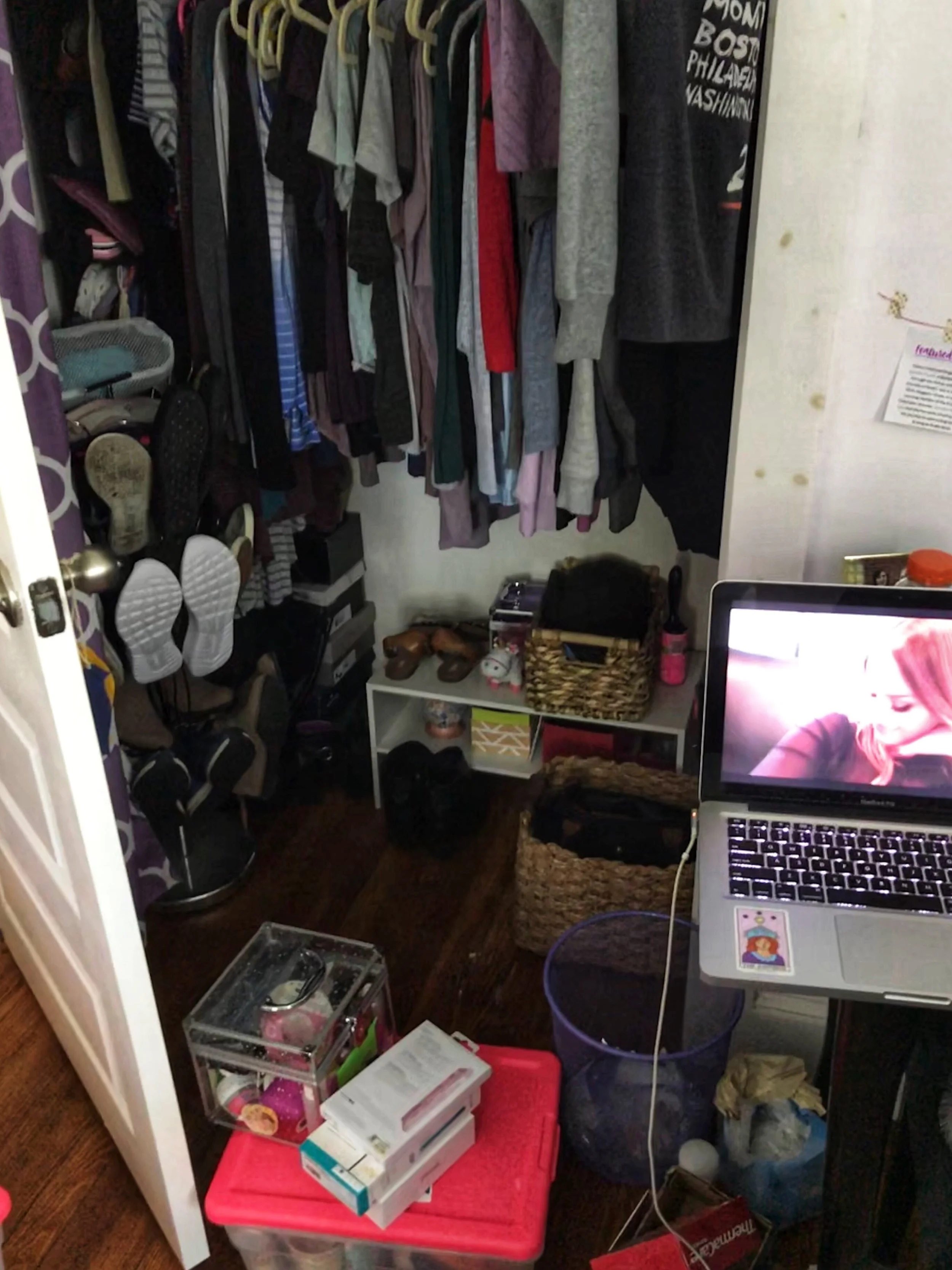This is an “after” pic of the closet and a “before” pic of everything else!