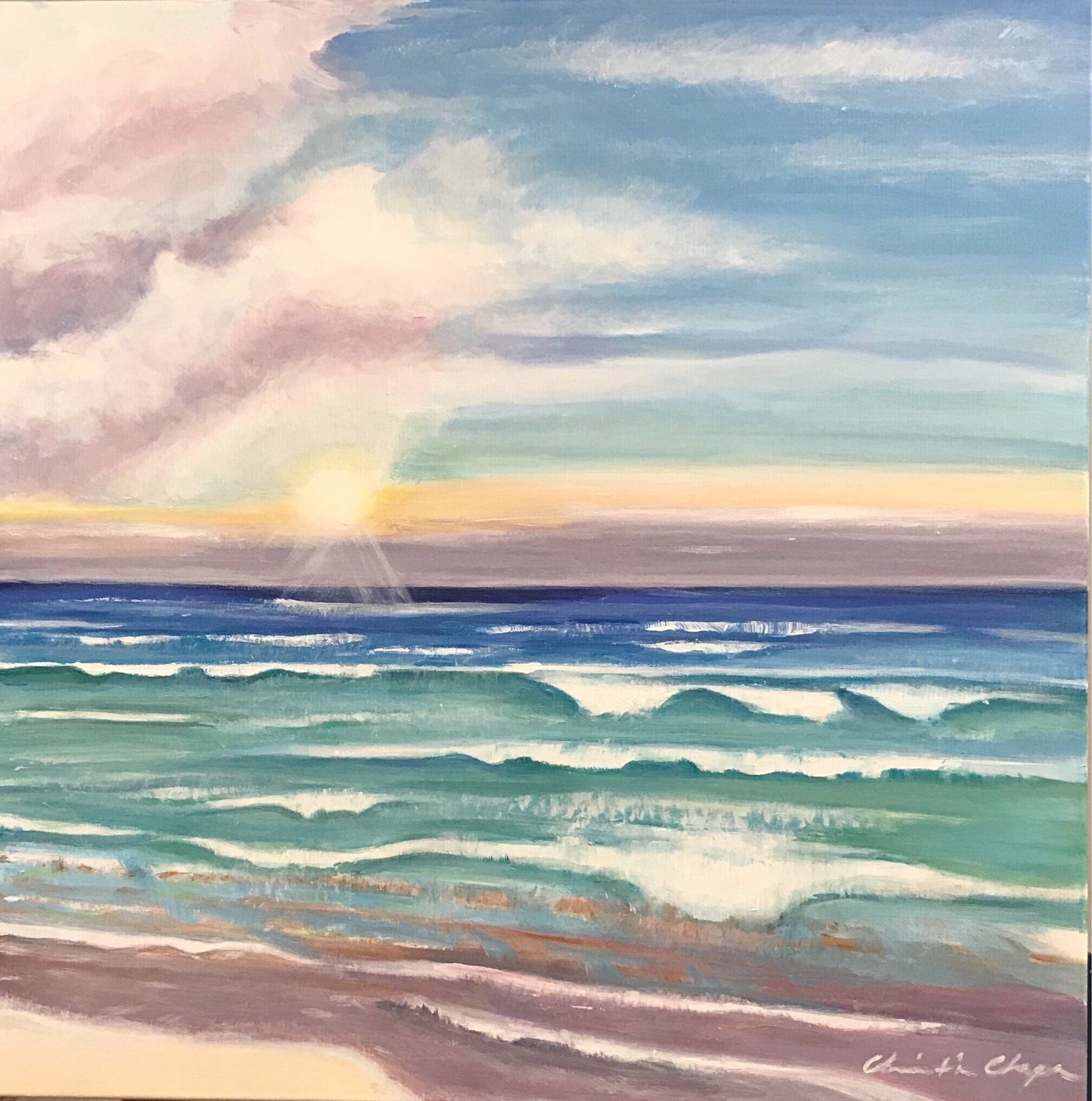 Ocean, Sun and Clouds