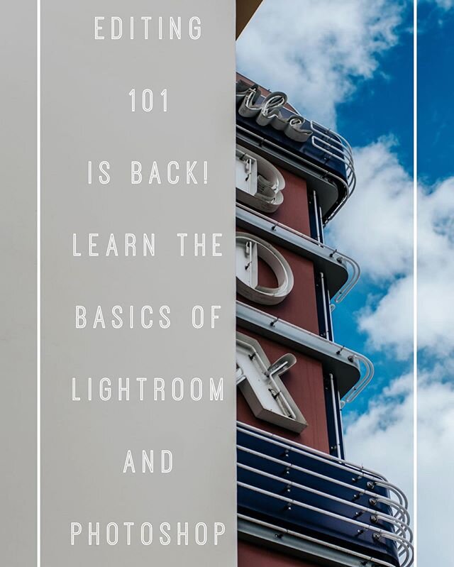 It&rsquo;s back! Editing 101! We&rsquo;ve gotten so much interest on this course and we&rsquo;re so excited to get it on the calendar. The class is on May 3rd, 2020. We&rsquo;ll cover the basics of #lightroom and #photoshop and go over workflow techn