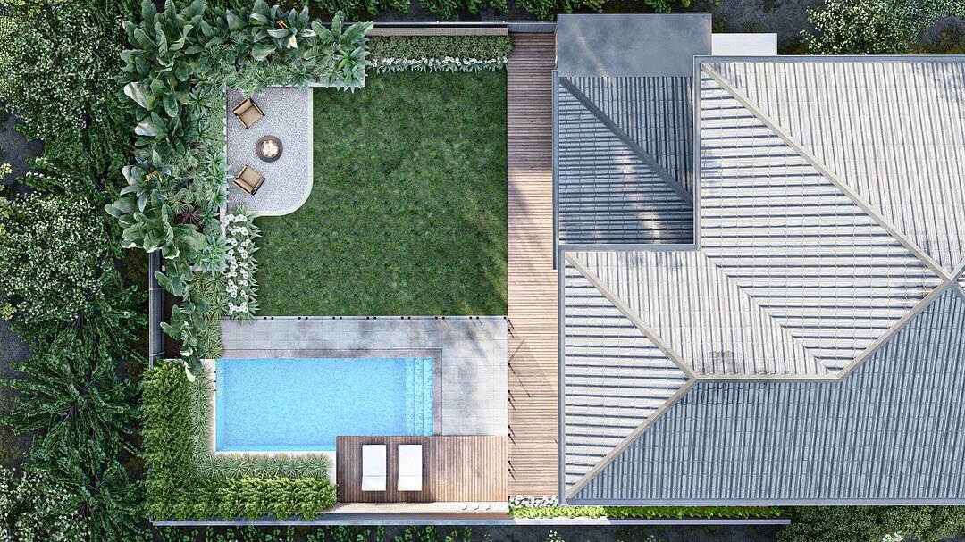 Designed by @sabo_design 3D render by @hanna_digital_design #pools #pooldesign #poolparty #landscapedesignbuild #poolbuilder #landscapingaustralia #landscapearchitects #gardeninginmelbourne #melbournelandscapedesign #melbournelandscapers #melbournear