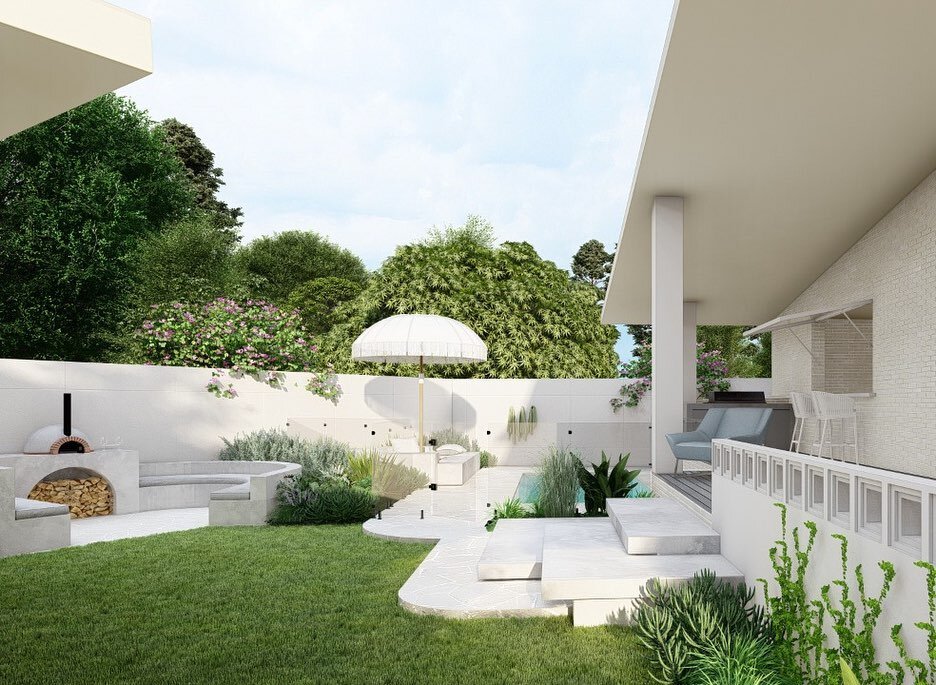 Designed by @bloom.landscape.architecture and 3D by @hanna_digital_design #backyarddesign #backyard #gardendesign #gardeninspiration #landscapedesigns #landscapearchitects #arch #design #queenslanddesigner #brisbanedesign #brisbanearchitecture #poold