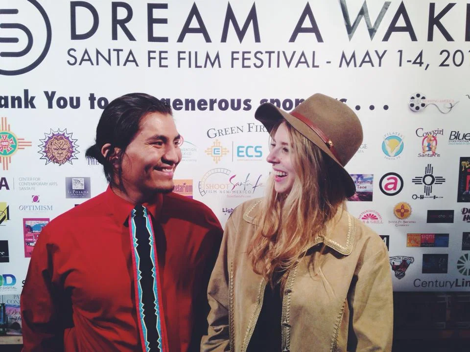 May 2014. SANTA FE, NEW MEXICO. Eliza and Garrett Yazzie at the Santa Fe Film Festival before the screening of WITHOUT FIRE at the Jean Cocteau Theater.