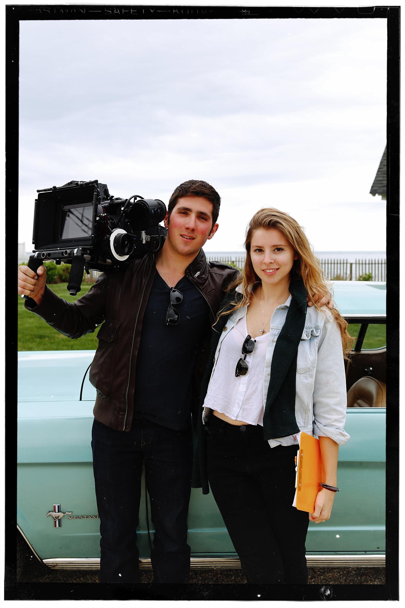   APRIL 2012. ASBURY PARK, NEW JERSEY. Hunter Baker and Eliza on set of&nbsp;  VIOLET.  