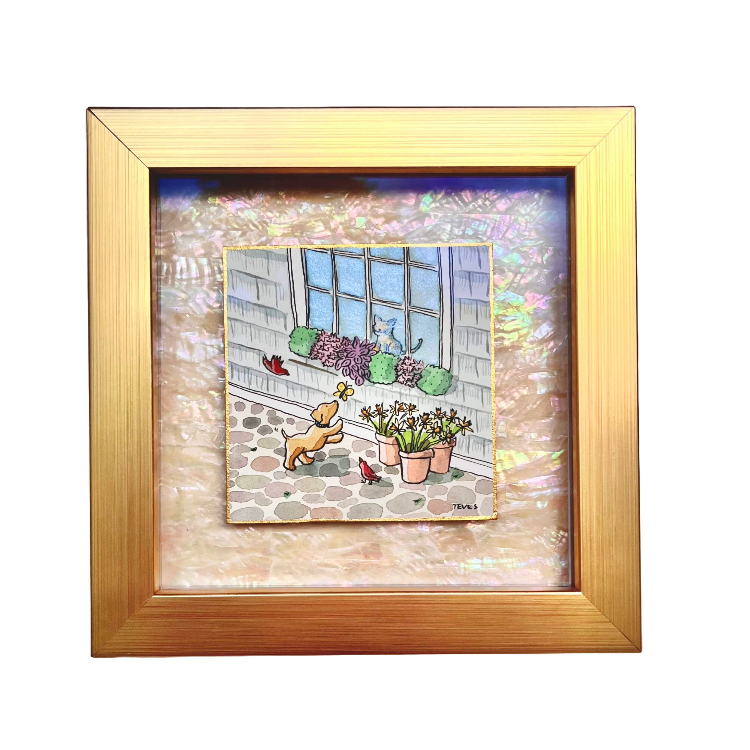 Nantucket Puppy & Butterfly Art – Coastal Nursery Decor