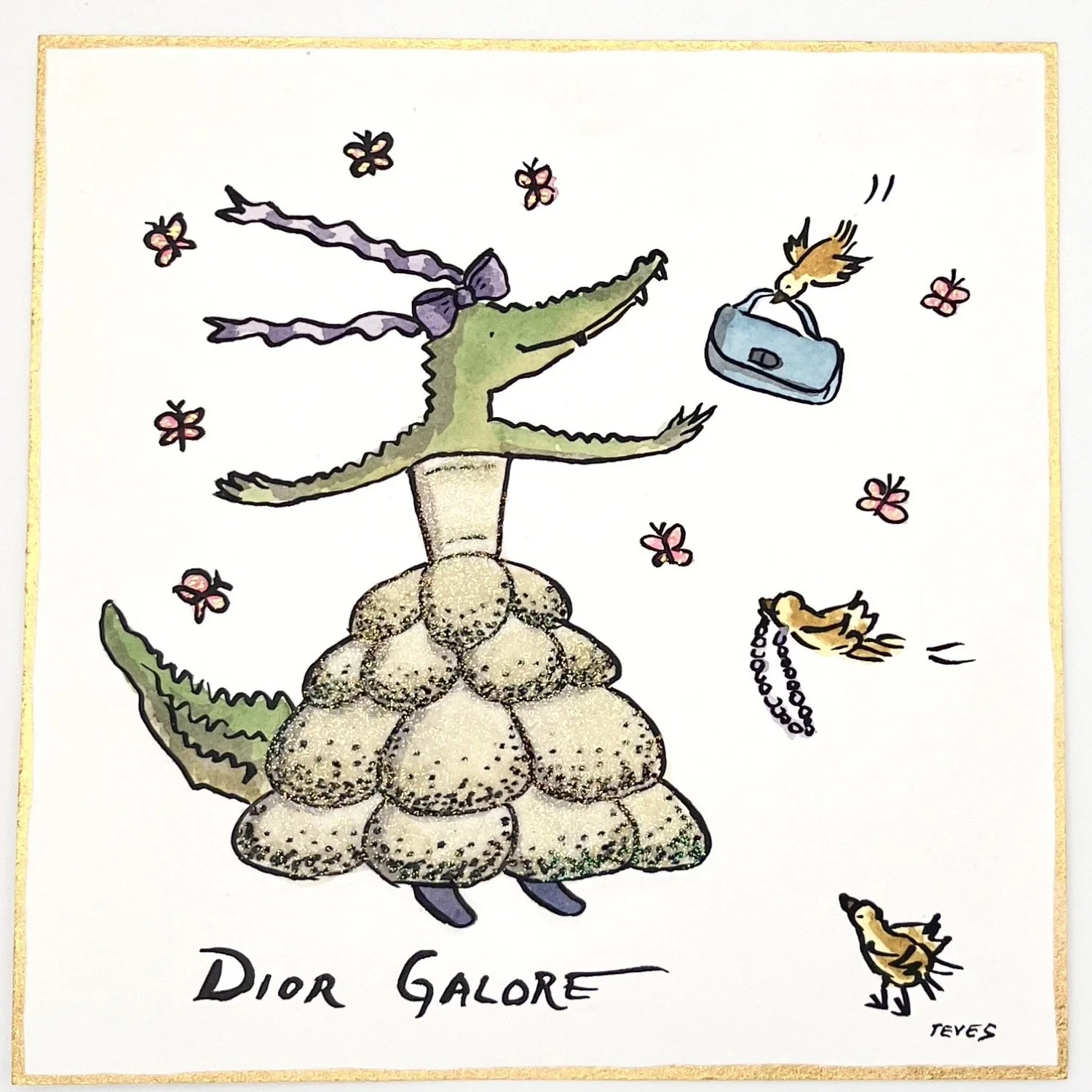 "Dior Galore" - Palm Beach Alligator in Dior's Iconic Junon Dress