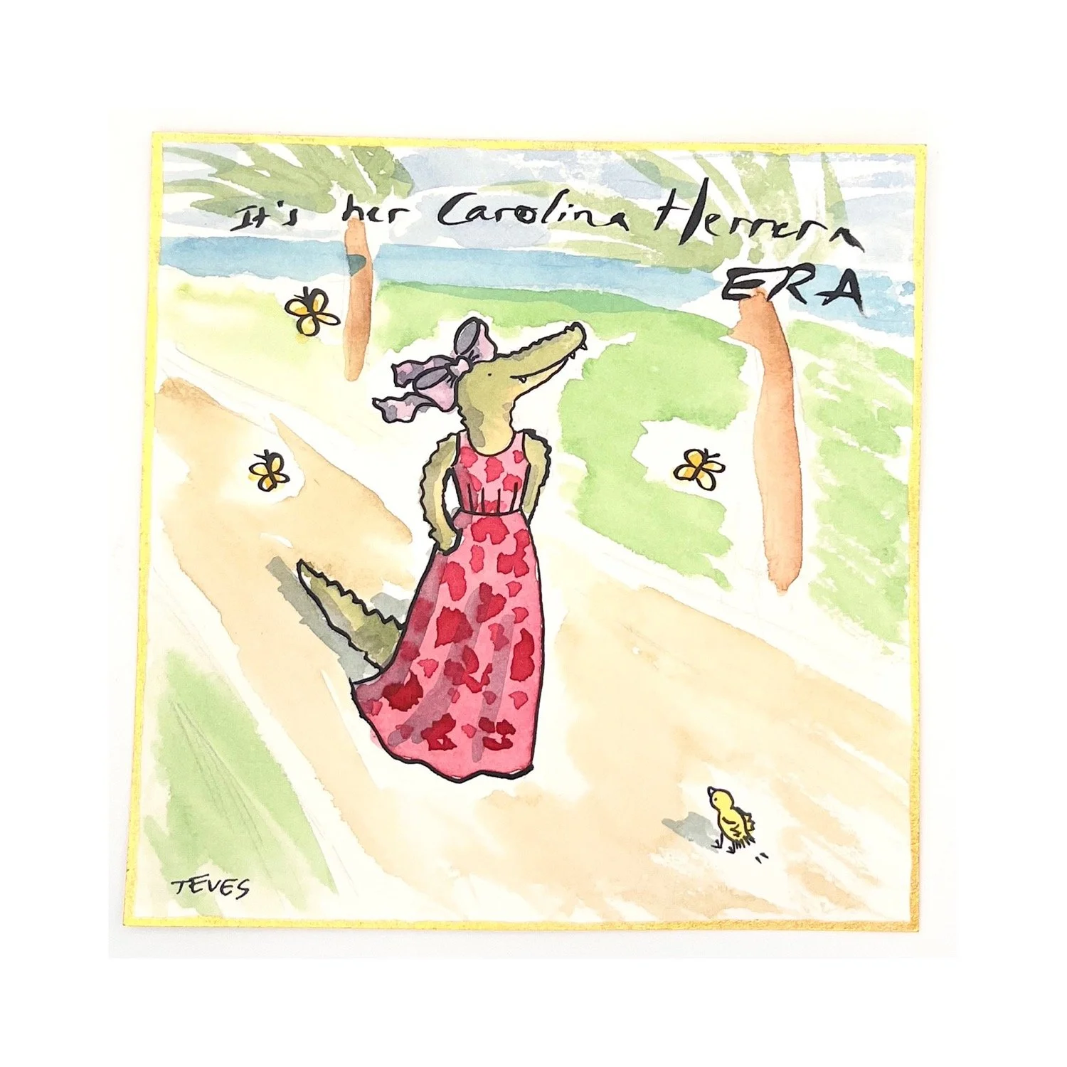 The Herrera Era - Palm Beach Alligator in Carolina Herrera Dress