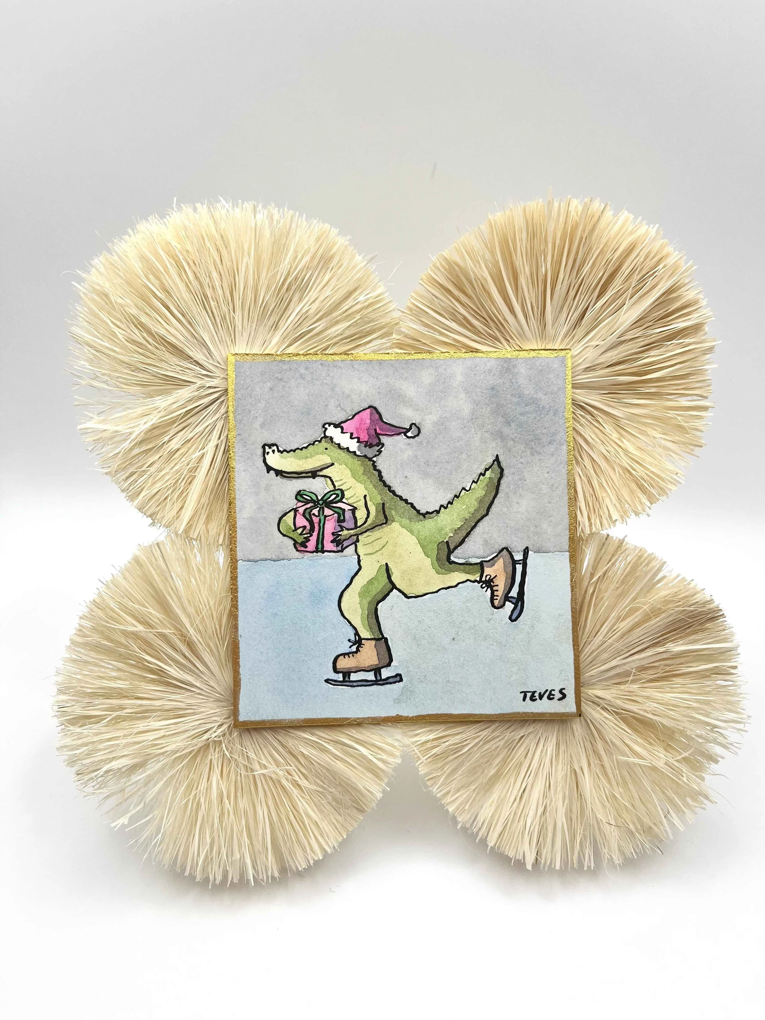 Palm Beach Christmas Decor - Alligator Tabletop Holiday Accent