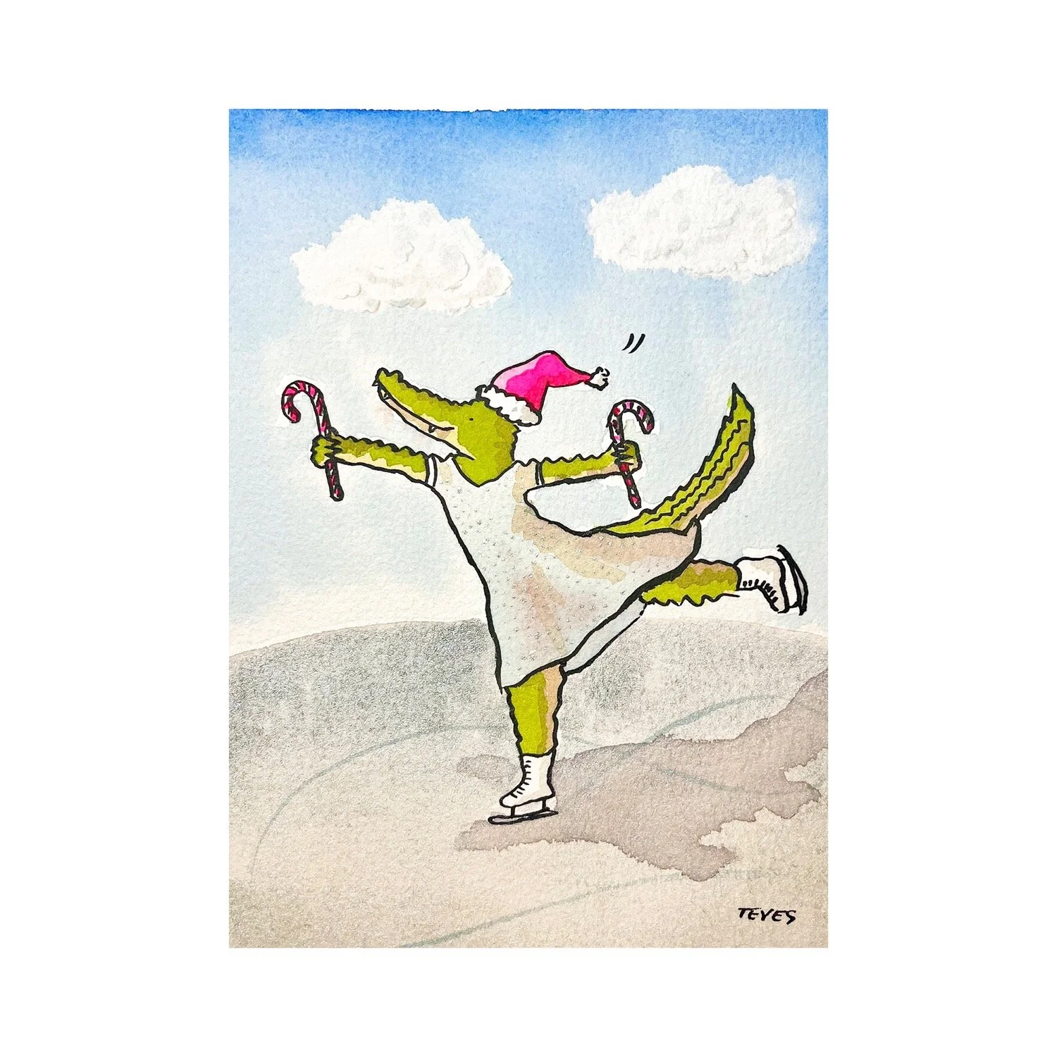 The Gator Was A Skater - Original Painting
