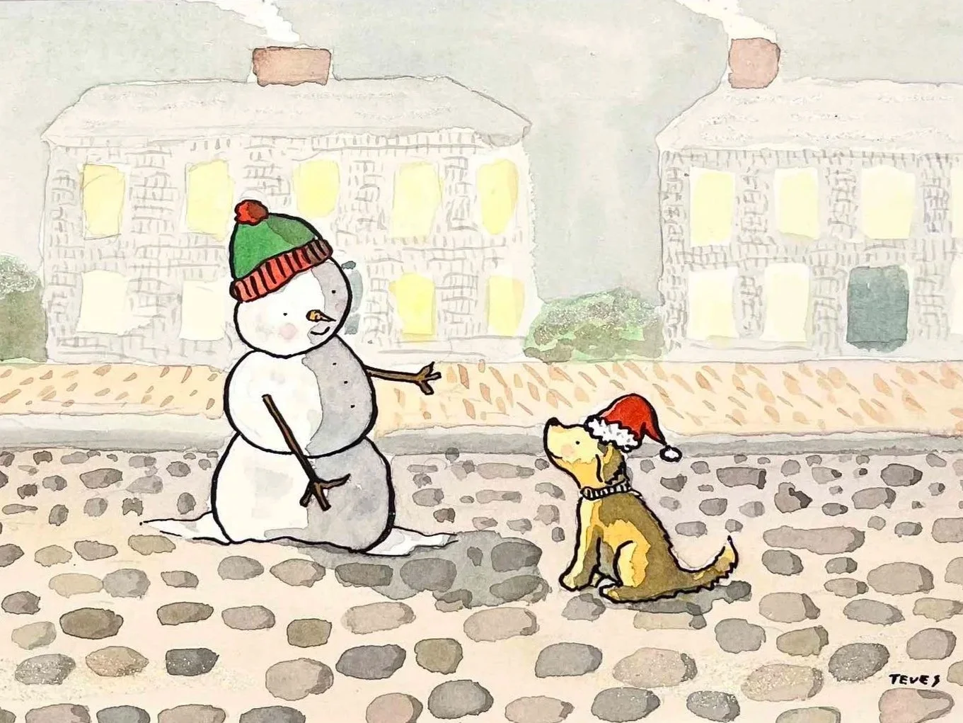 dog-with-snowman-on-cobblestones.jpg