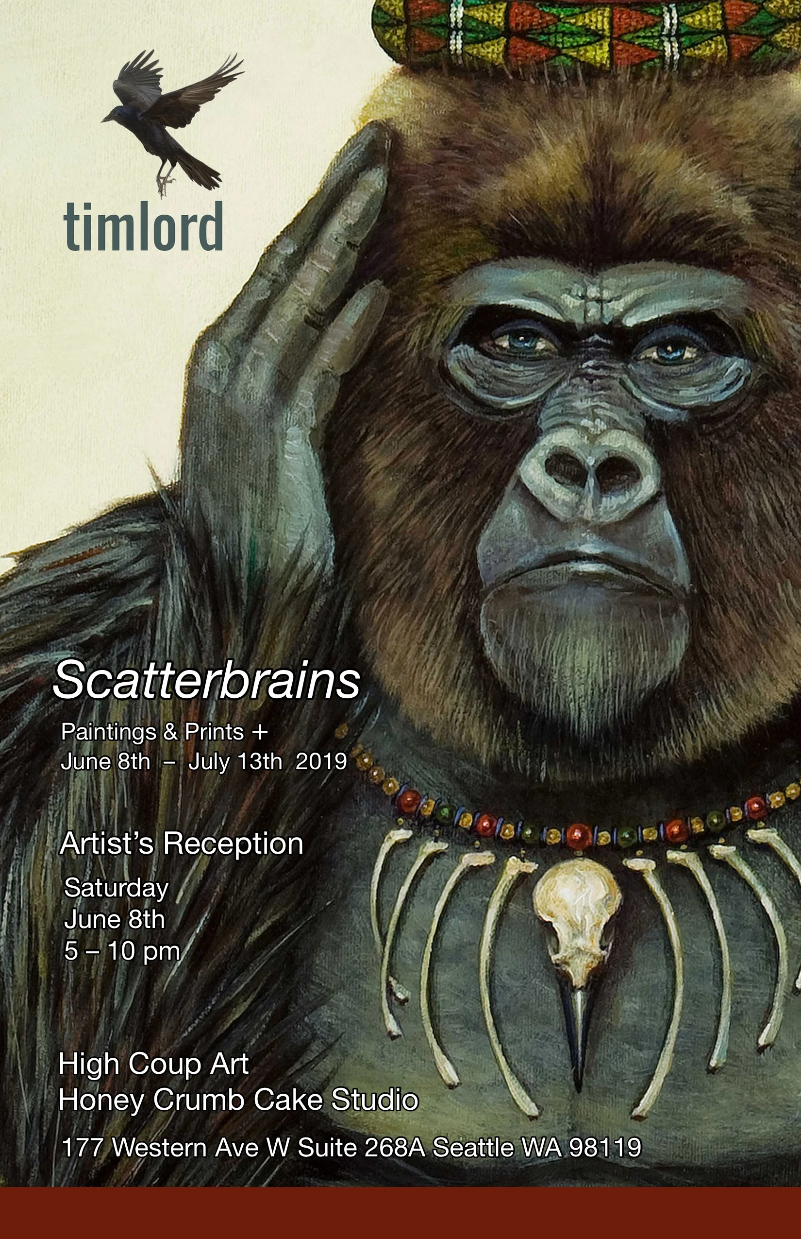 ©2019 Tim Lord Show Postcard – Opens June 8, 2019