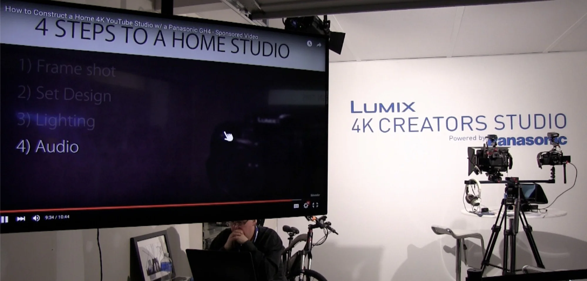 4K CREATORS STUDIOとして、LUMIXを活用した動画制作のレクチャーを行うブースも設けられていた。
