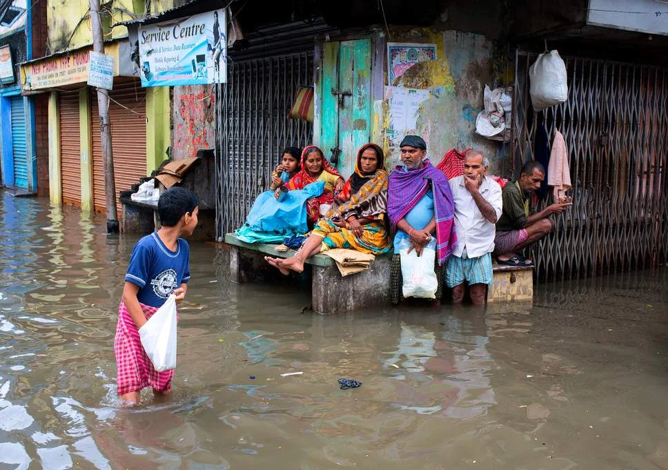 Floodwaters in Kolkata. Image: The Independent