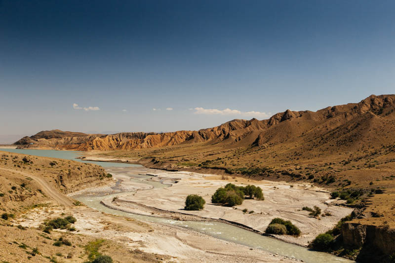 Finally some mountains in Kygyzstan after 2500 km's of desert in Kazakhstan