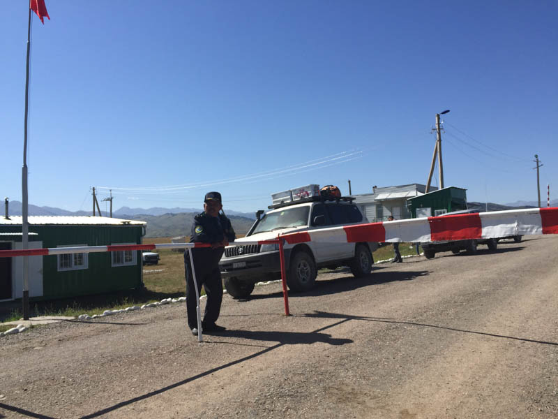 Entering Kazakhstan again after three weeks in Kyrgyzstan