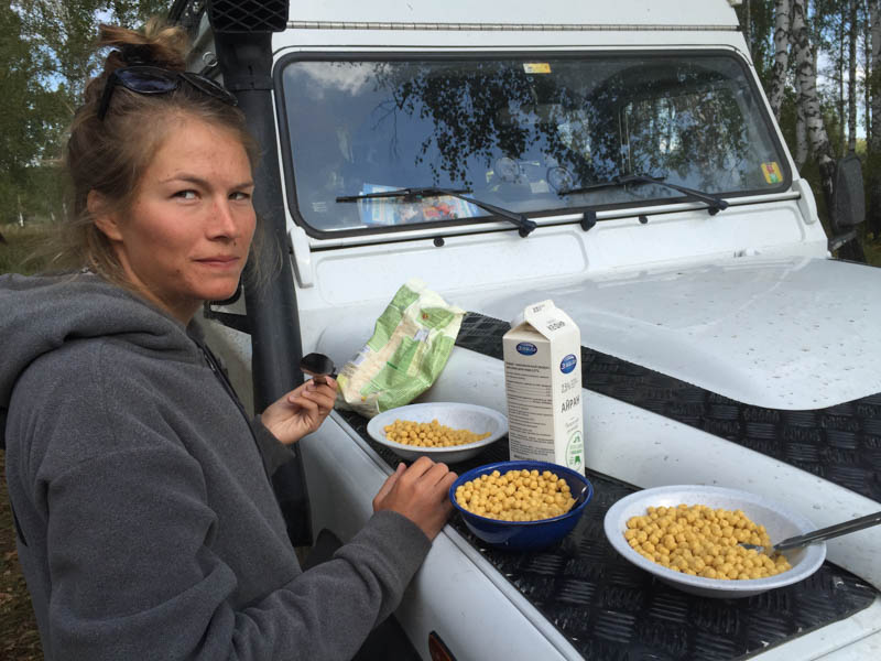 Anita-Maria disappointed that she bought yoghurt instead of milk. Welcome to Russia!