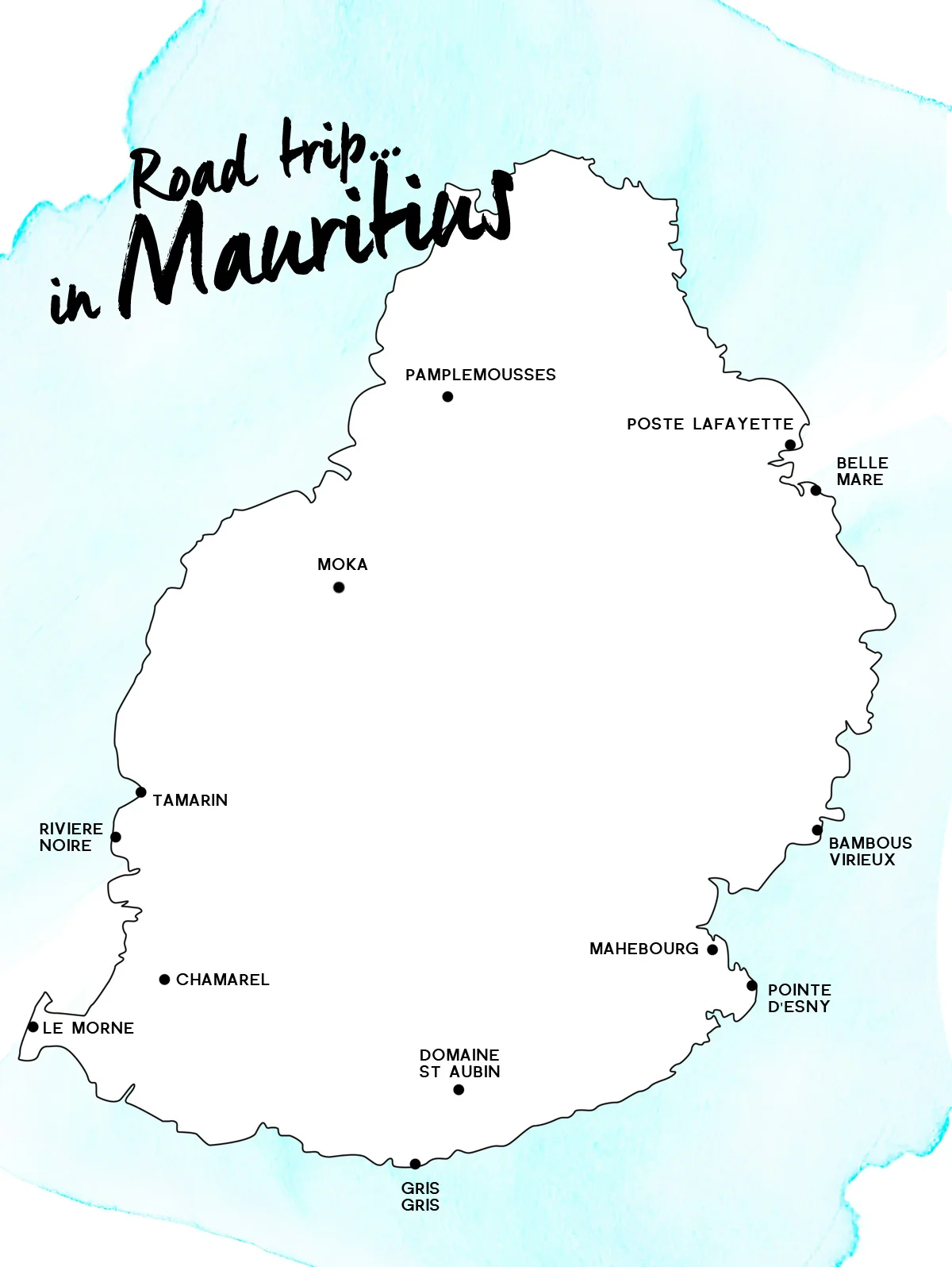 Itinerary of a road trip in Mauritius