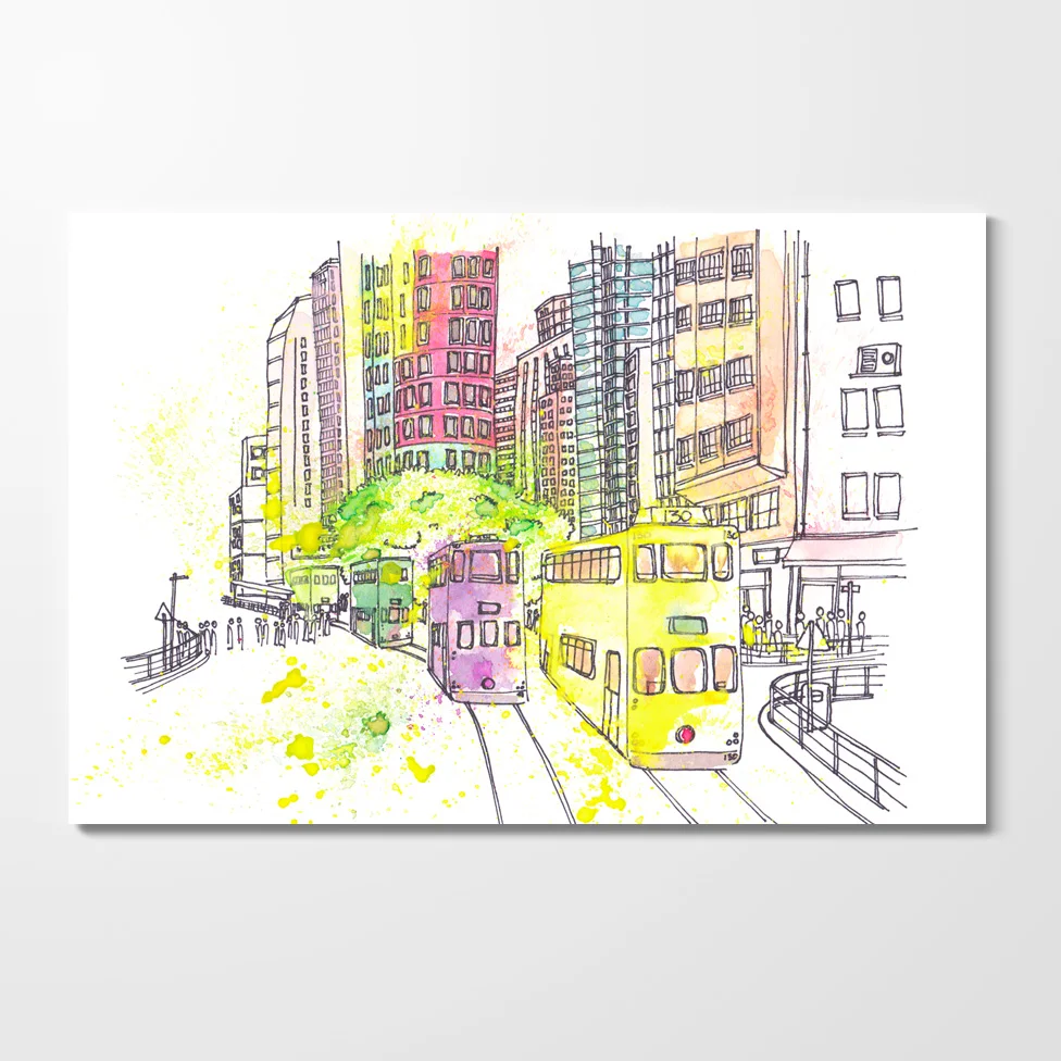 Miles of Happiness Postcard - Wan Chai Tramways, Hong Kong