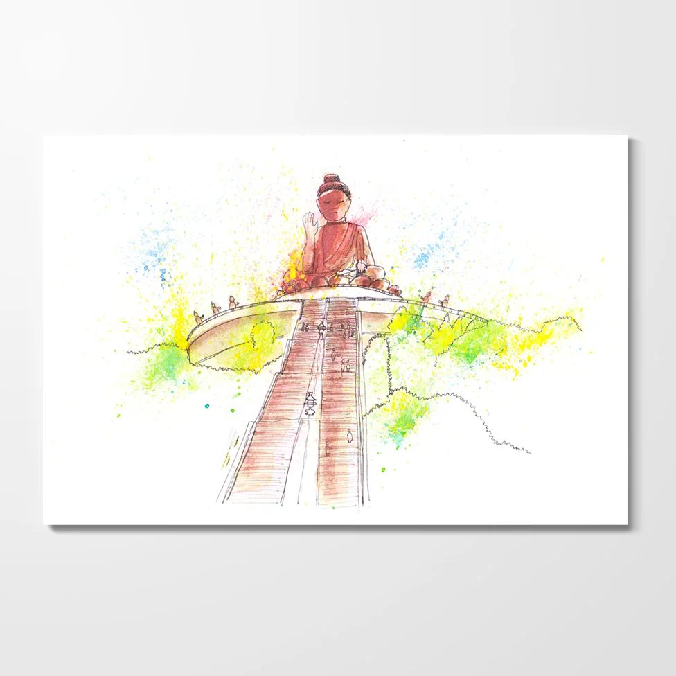 Miles of Happiness Postcard - Big Buddha, Hong Kong