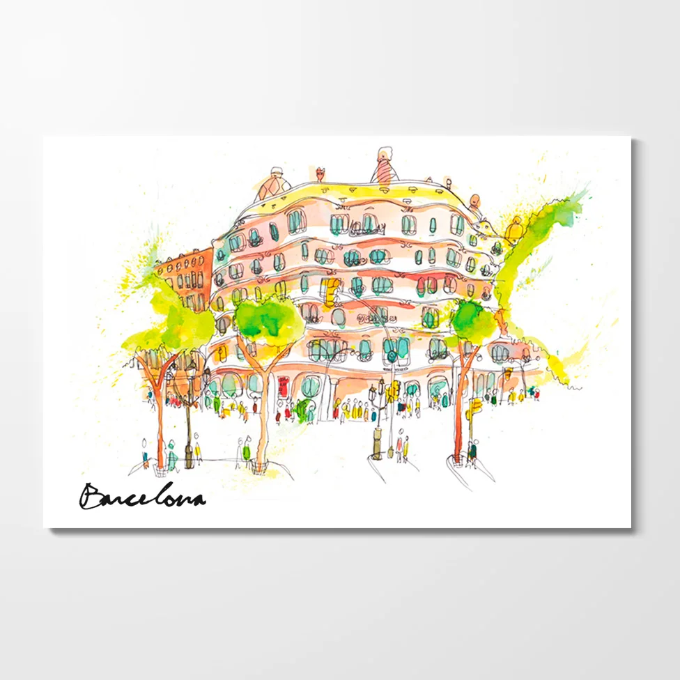 Miles of Happiness Postcard - Casa Milà, Barcelona