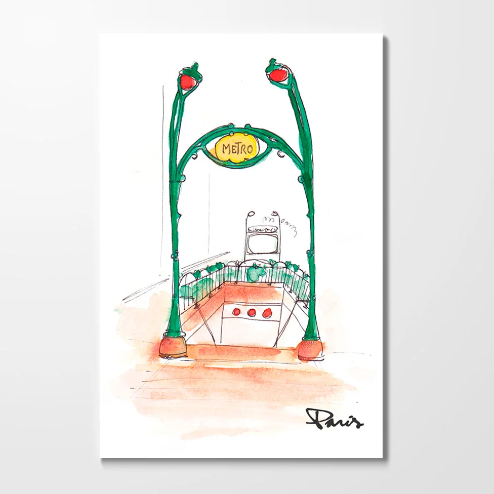 Miles of Happiness Postcard - Métropolitain, Paris