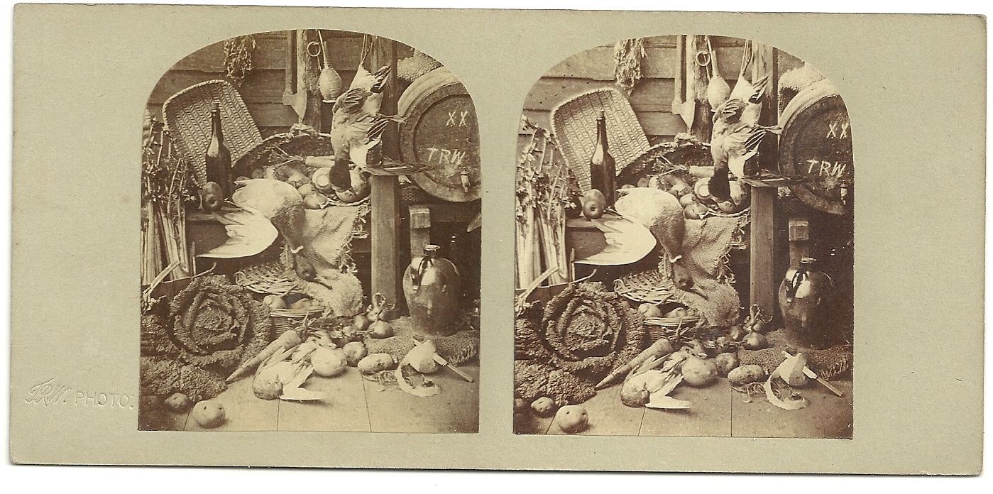 "In the Larder" by T.R. Williams's "First Series" c.1854. Albumen Stereoview