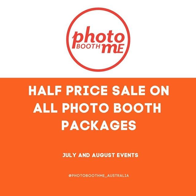 We are so excited to celebrate again! And HALF PRICE that is for all July &amp; August events. No hugs for now but it&rsquo;s about time we get back into the booth 📸 Check out the link in our bio for all the details and to book!