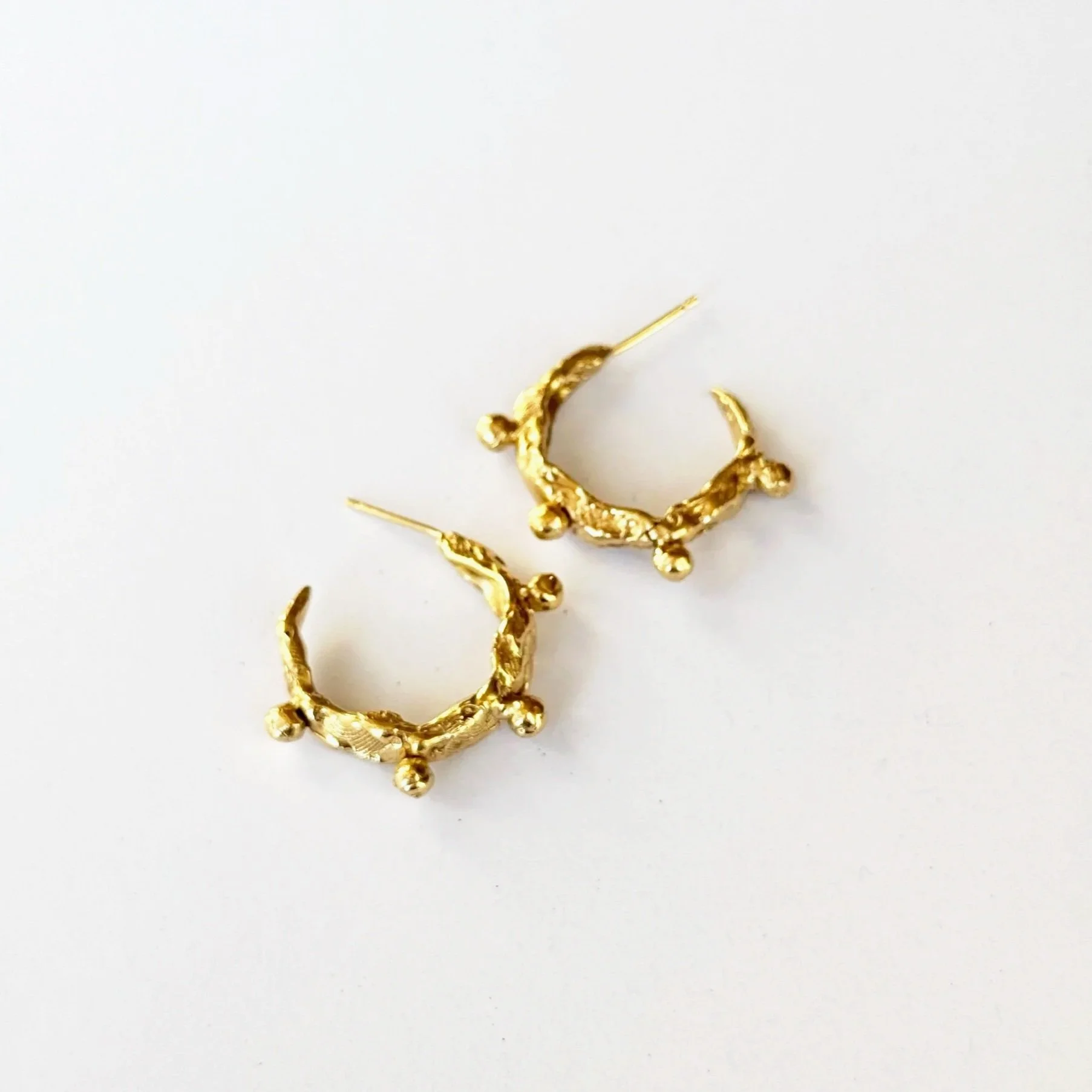MADE TO ORDER Crumpled Dot Hoops