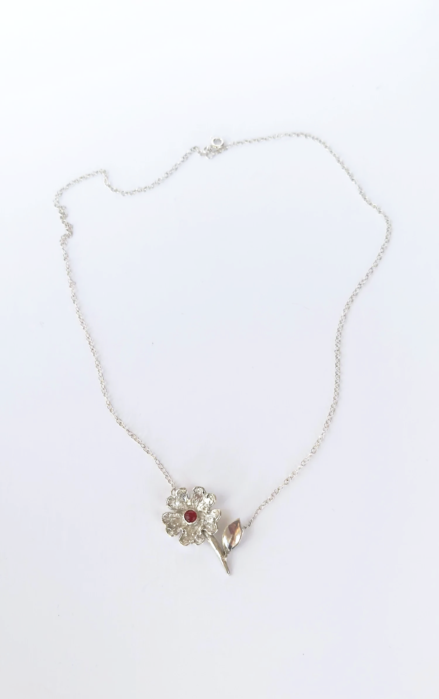 READY TO SHIP Stemmed Flower With Carnelian