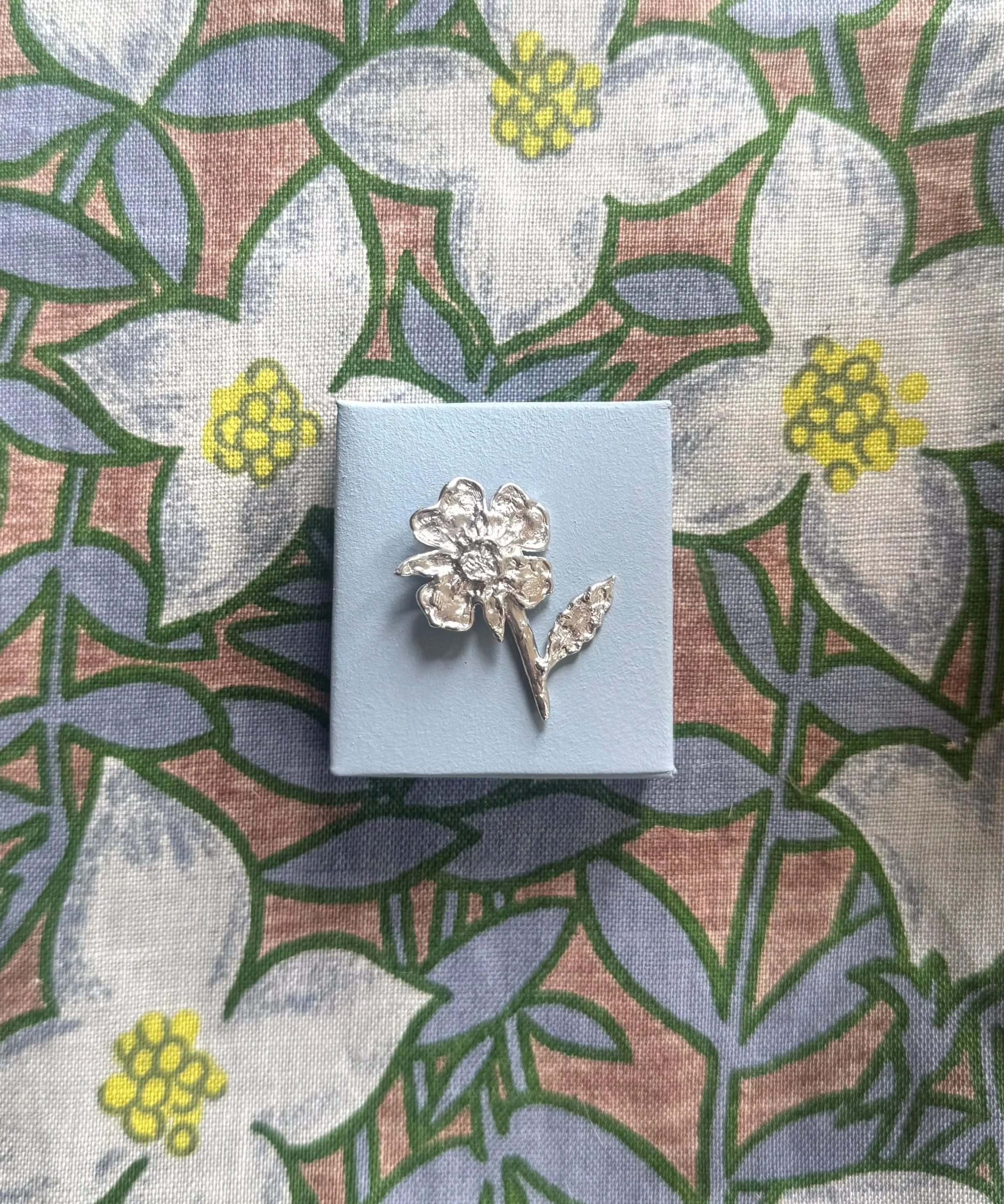 Sterling silver organic flower pendant