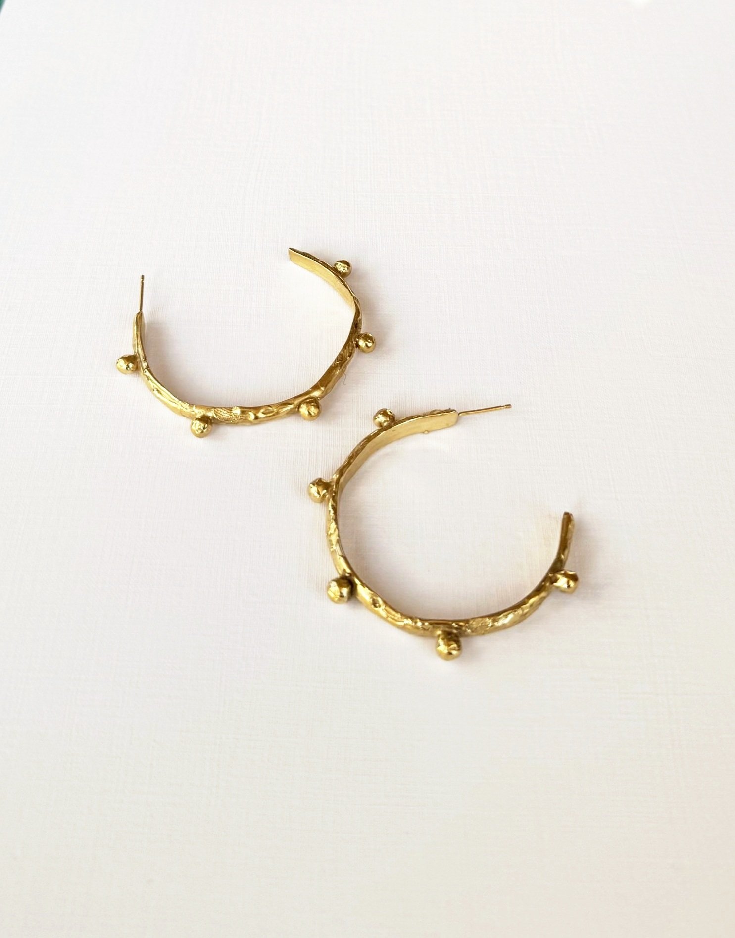 Crumpled Dot Hoop Earrings
