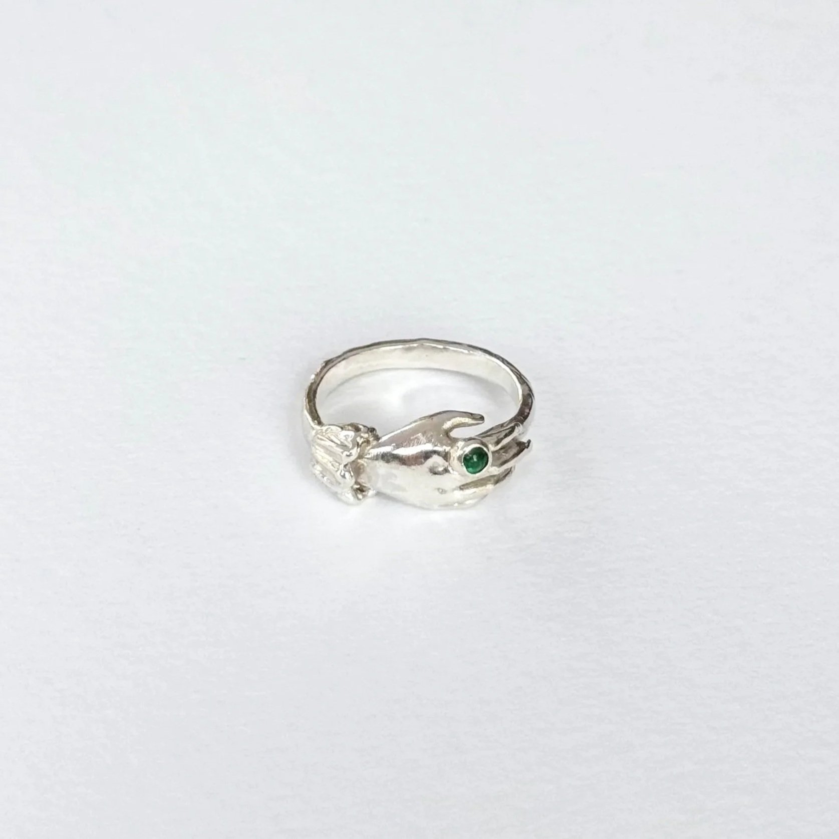MADE TO ORDER Helping Hand Ring Emerald