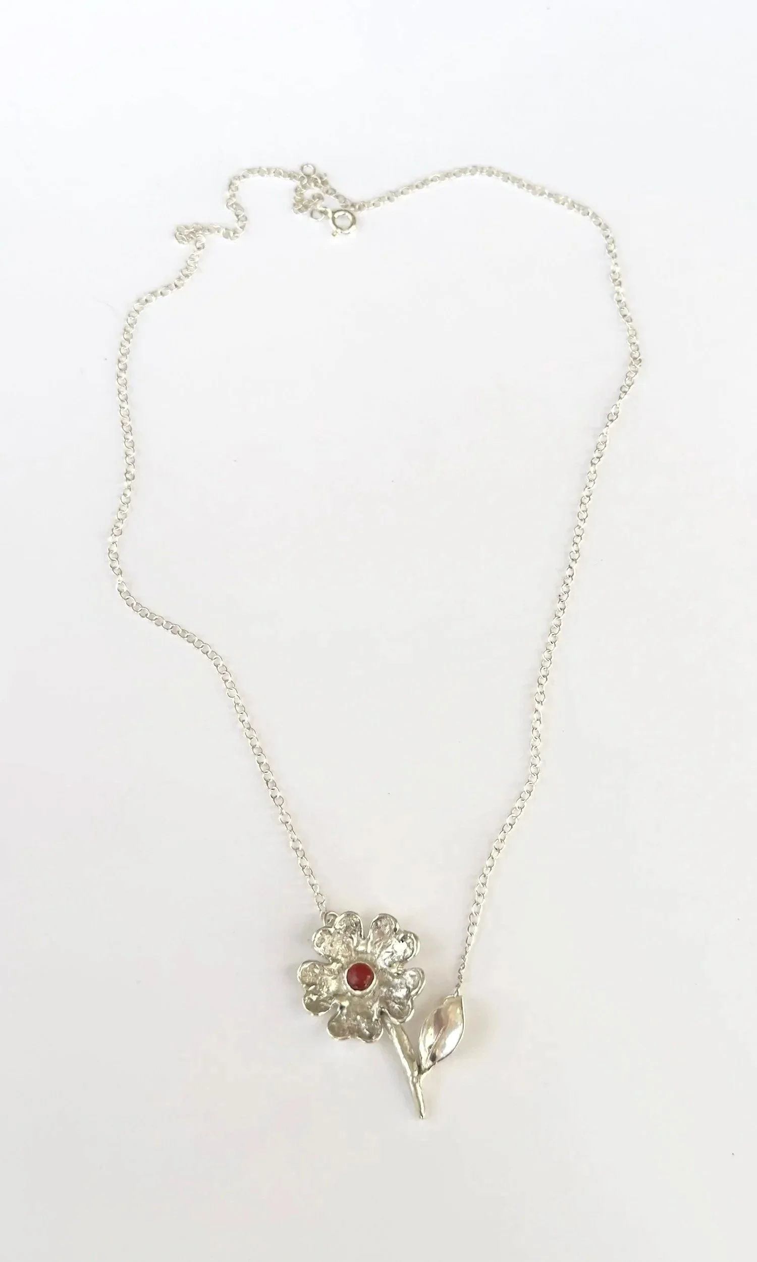 READY TO SHIP Stemmed Flower With Carnelian