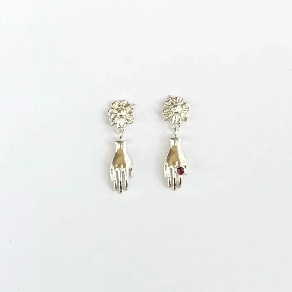 READY TO SHIP Flowering Hand Earrings