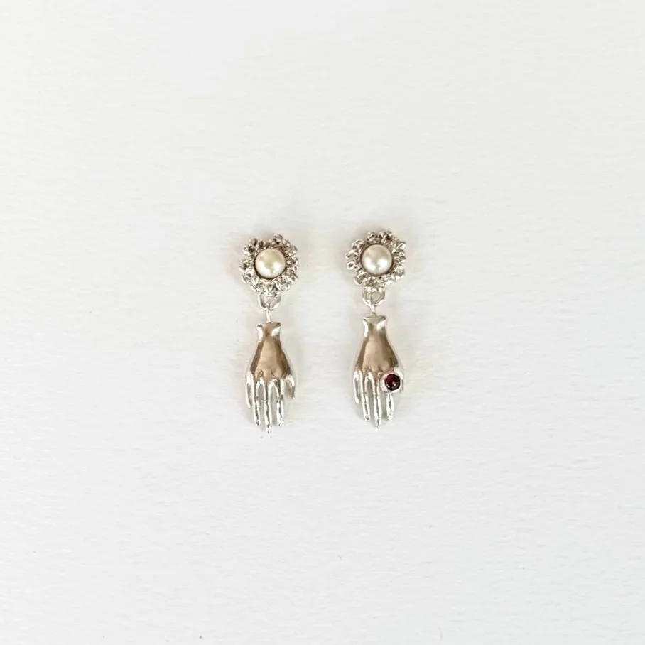 Pearl Hand Earrings