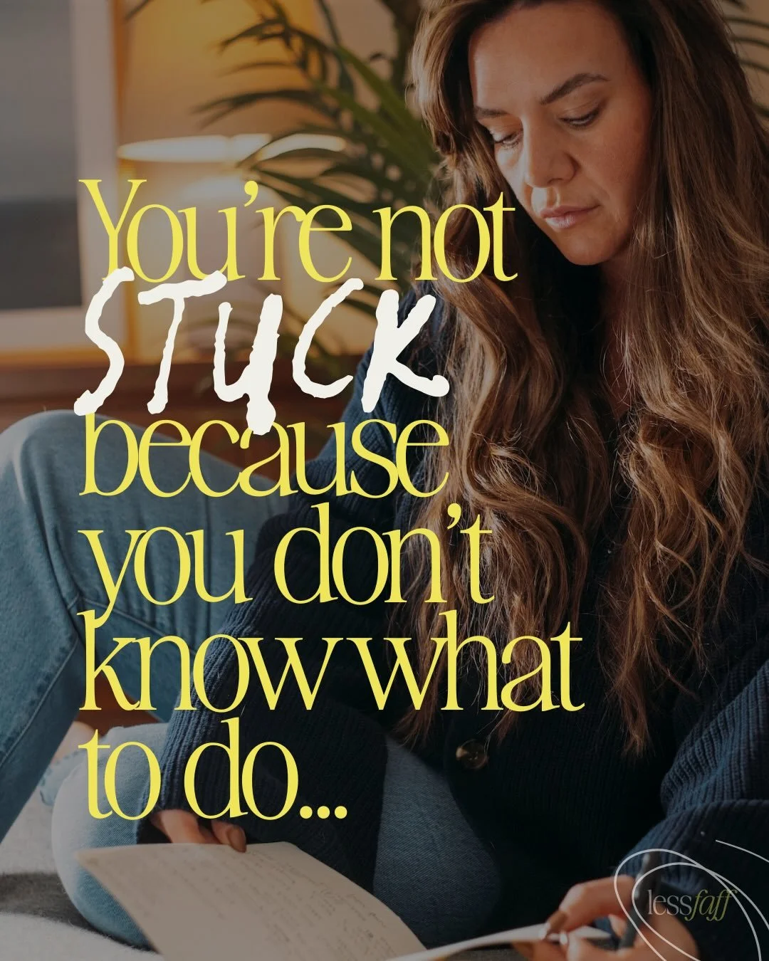 You&rsquo;re not stuck.

You&rsquo;re just protecting yourself from discomfort.

Growth isn&rsquo;t blocked by lack of clarity, confidence or time.

It&rsquo;s blocked by the part of you that says:

💬 &ldquo;Let&rsquo;s not feel awkward.&rdquo;
💬 &