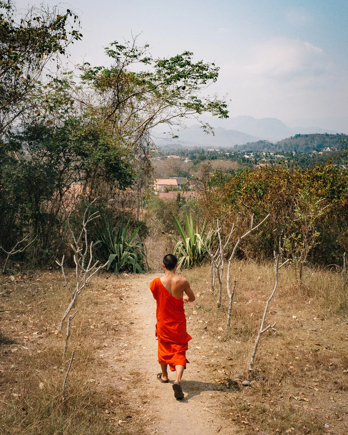 61. Walking down the hill to take a break