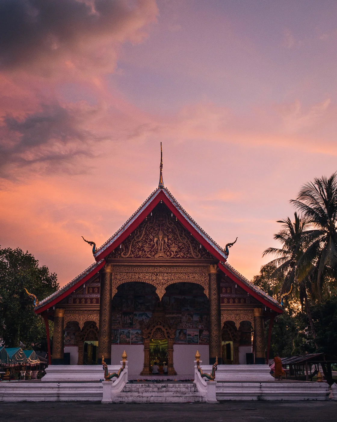 173. Temple grounds at sunset