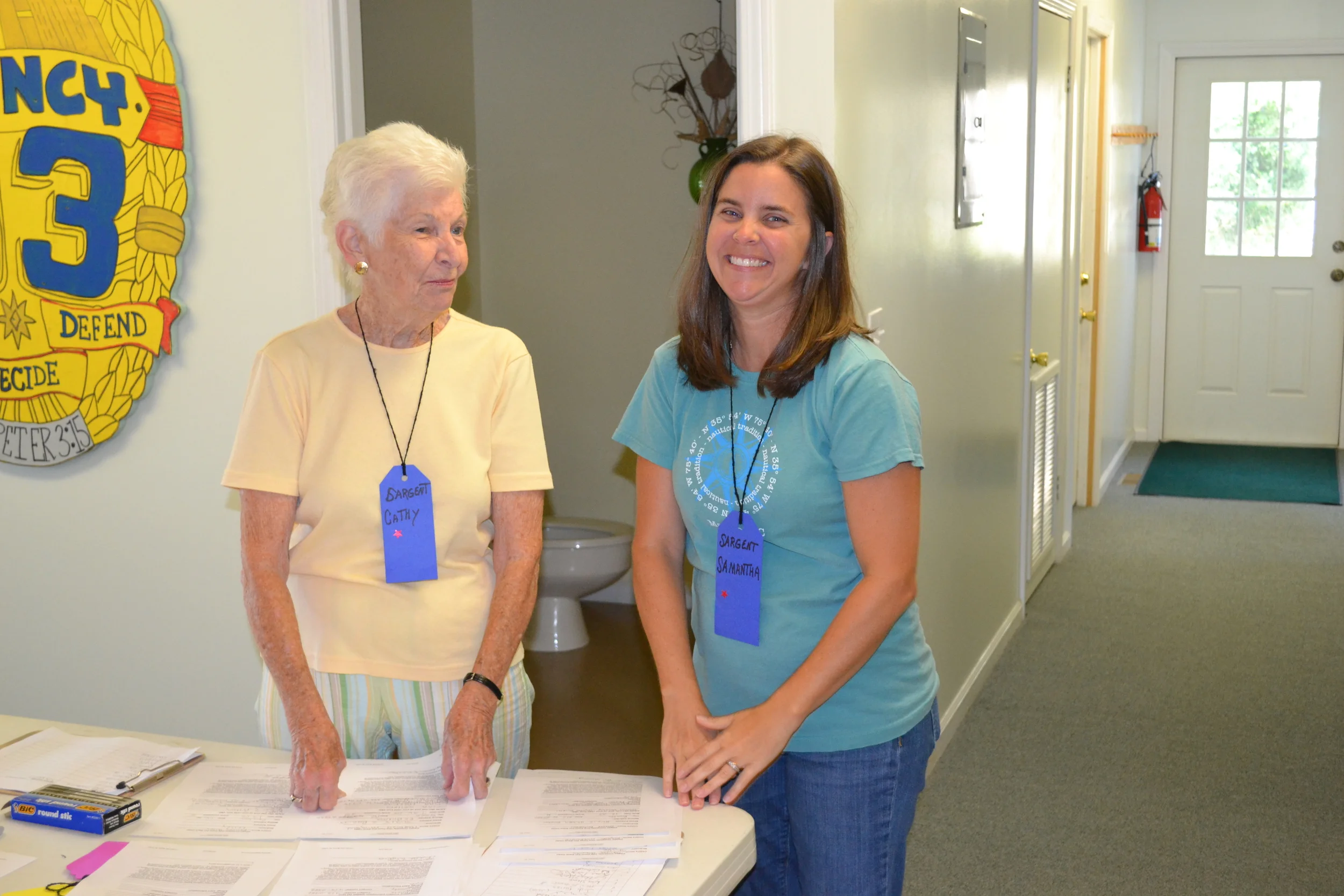 Sgt. Cathy (operation specialist) & Sgt. Samantha (lab assistant)