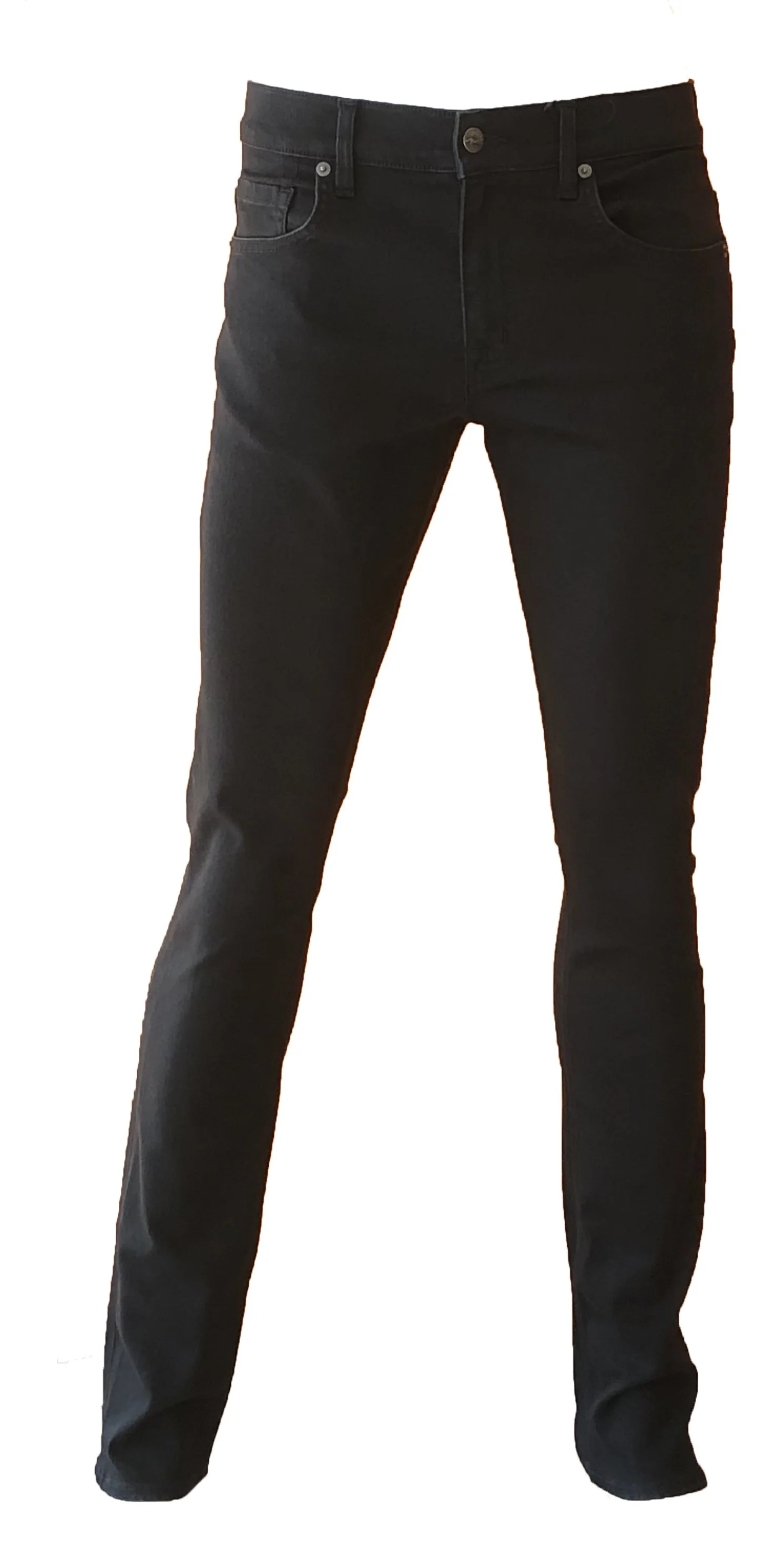mens skinny leg black trousers